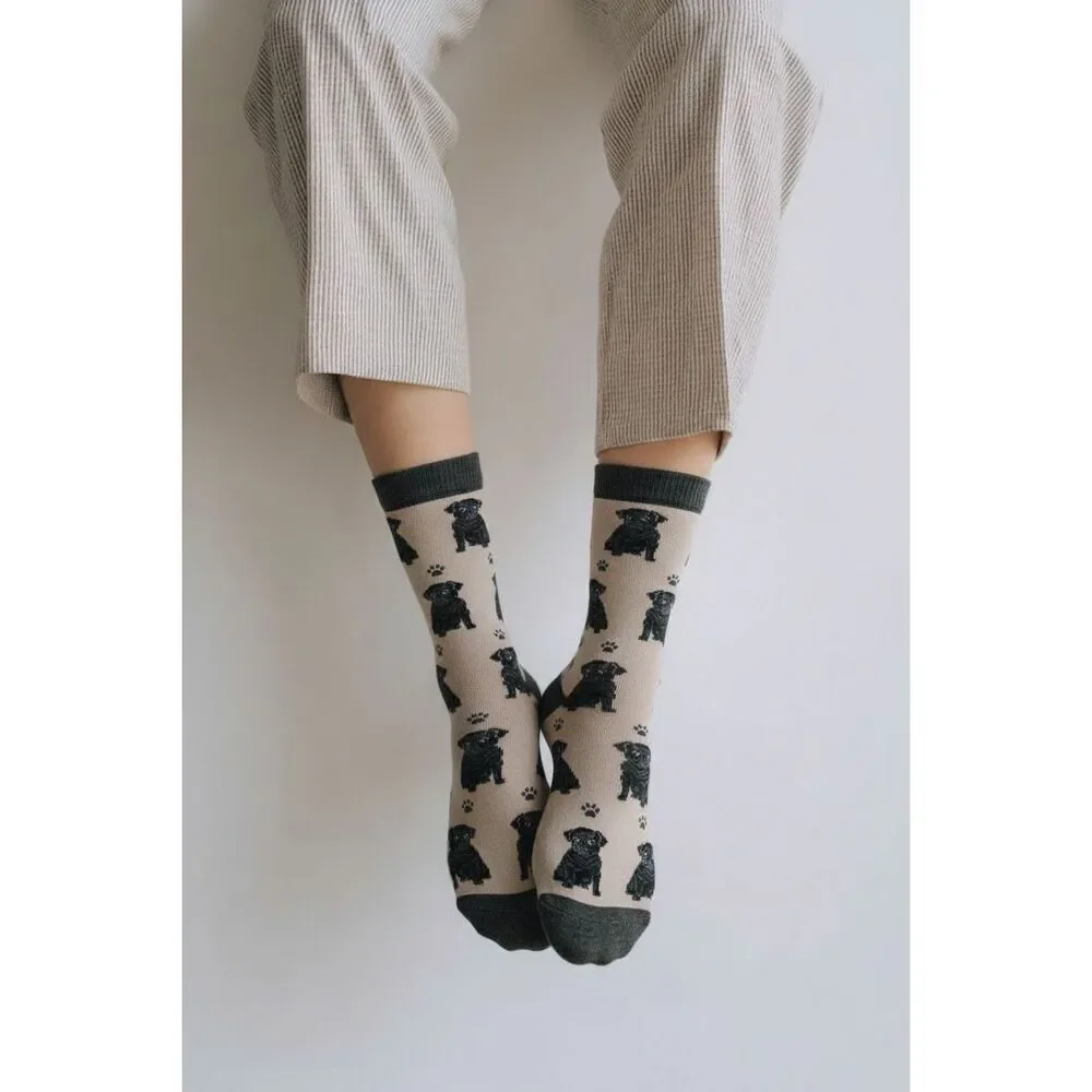 Happy Tails Black Pug socks size OS